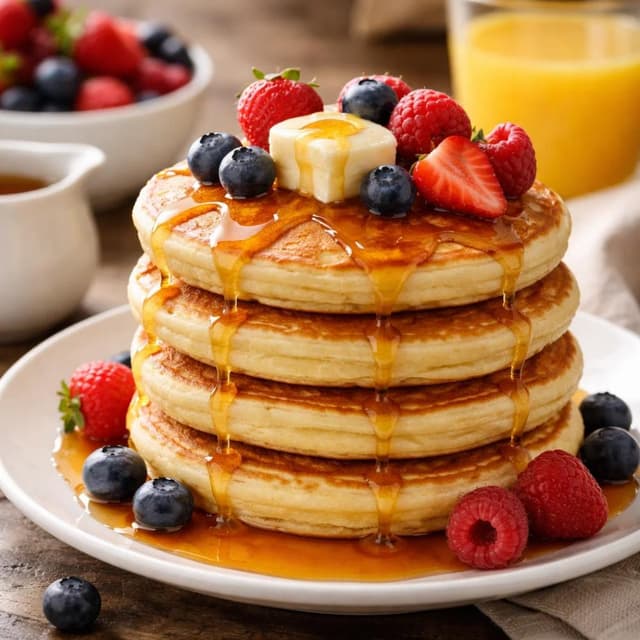 American-Style Fluffy Pancakes (Easy Breakfast Recipe)