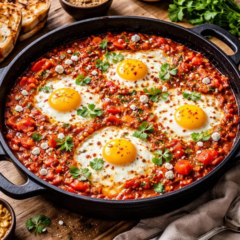 Shakshuka (Eggs Poached in Spiced Tomato Sauce)