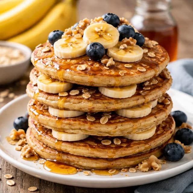 Banana Oat Pancakes (Gluten-Free Breakfast Recipe)