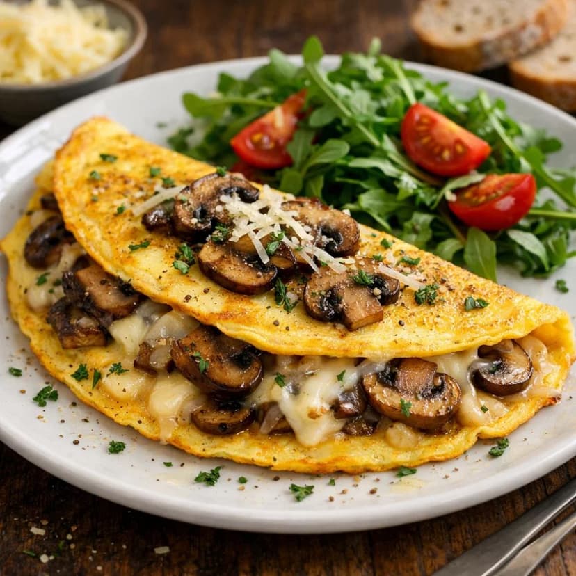Mushroom and Gruyère Omelette (Quick French-Style Breakfast)