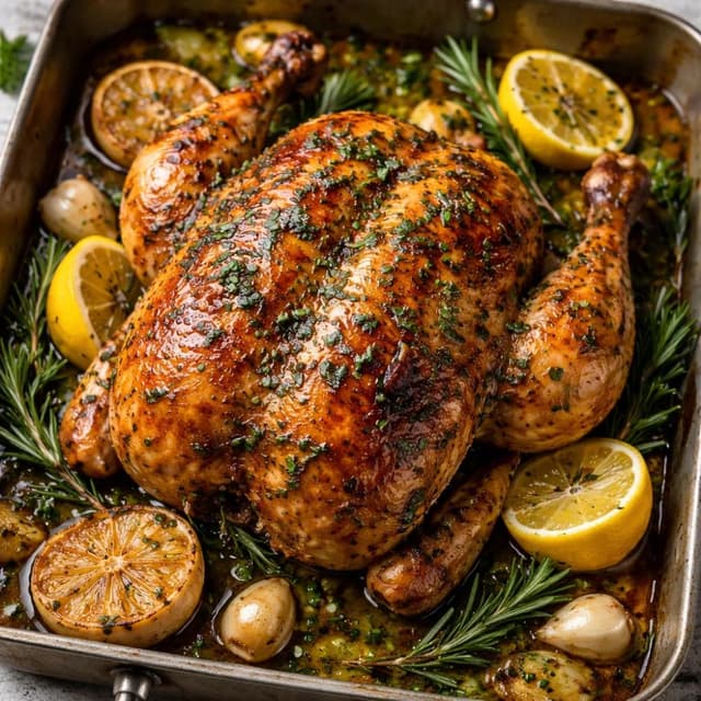 Lemon and Herb Roast Chicken (Classic Sunday Dinner Recipe)