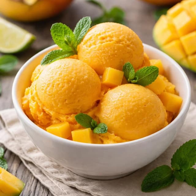 Mango Sorbet (3-Ingredient No-Churn Vegan Dessert)
