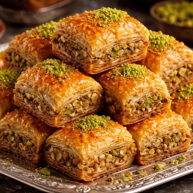 Baklava (Crispy Middle Eastern Pastry with Honey and Nuts)