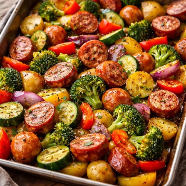 Sheet Pan Sausage and Vegetables