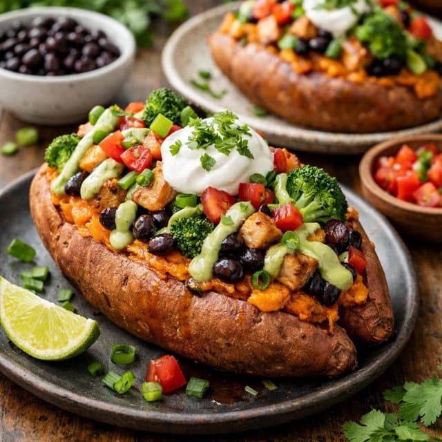 Loaded Baked Sweet Potatoes (Healthy Comfort Food)