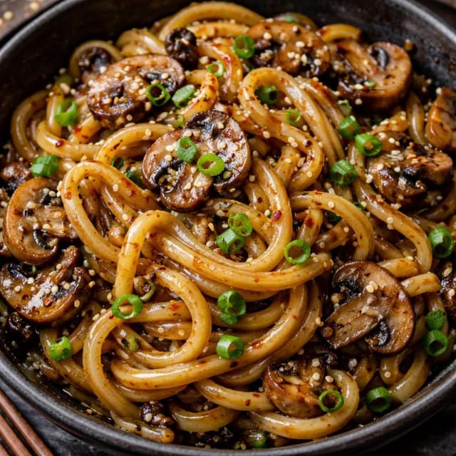 Garlic Mushroom Udon Noodles (Better Than Takeout)