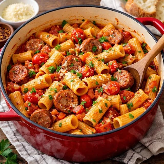 Sausage and Tomato Pasta (One-Pot Weeknight Dinner)
