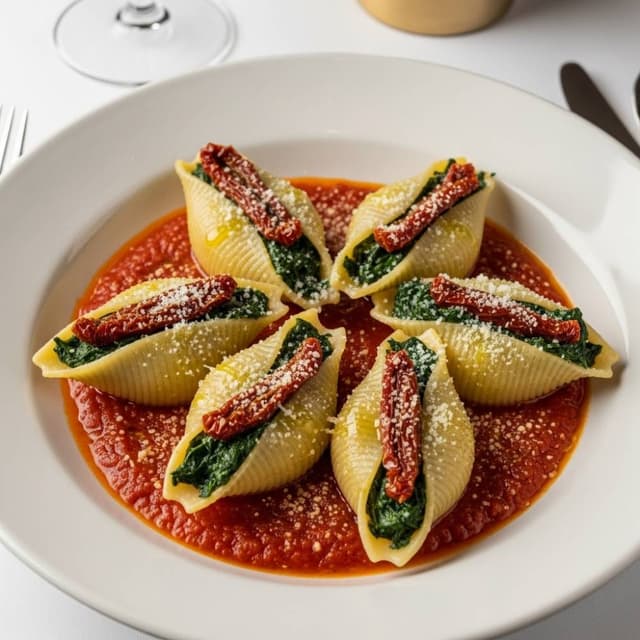 Sun-Dried Tomato & Spinach Stuffed Shells